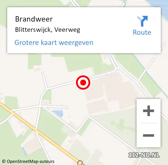 Locatie op kaart van de 112 melding: Brandweer Blitterswijck, Veerweg op 8 april 2014 13:50