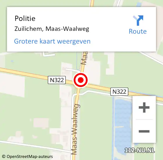 Locatie op kaart van de 112 melding: Politie Zuilichem, Maas-Waalweg op 24 juli 2019 14:02