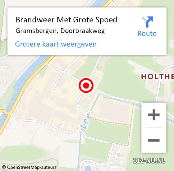 Locatie op kaart van de 112 melding: Brandweer Met Grote Spoed Naar Gramsbergen, Doorbraakweg op 24 juli 2019 14:07