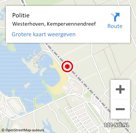 Locatie op kaart van de 112 melding: Politie Westerhoven, Kempervennendreef op 24 juli 2019 14:23