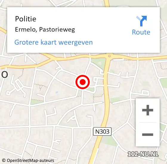 Locatie op kaart van de 112 melding: Politie Ermelo, Pastorieweg op 24 juli 2019 14:23