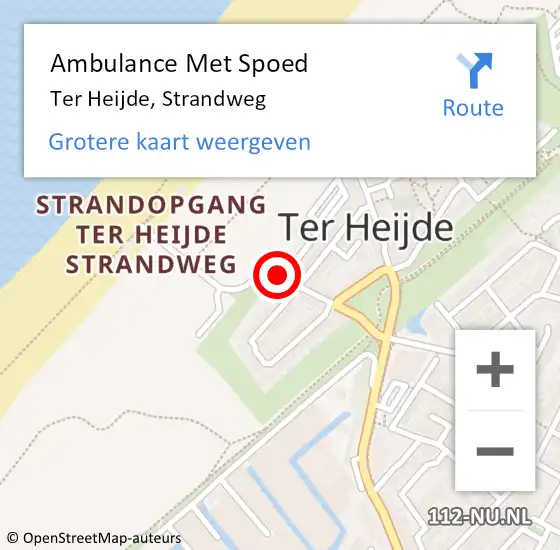 Locatie op kaart van de 112 melding: Ambulance Met Spoed Naar Ter Heijde, Strandweg op 24 juli 2019 14:39