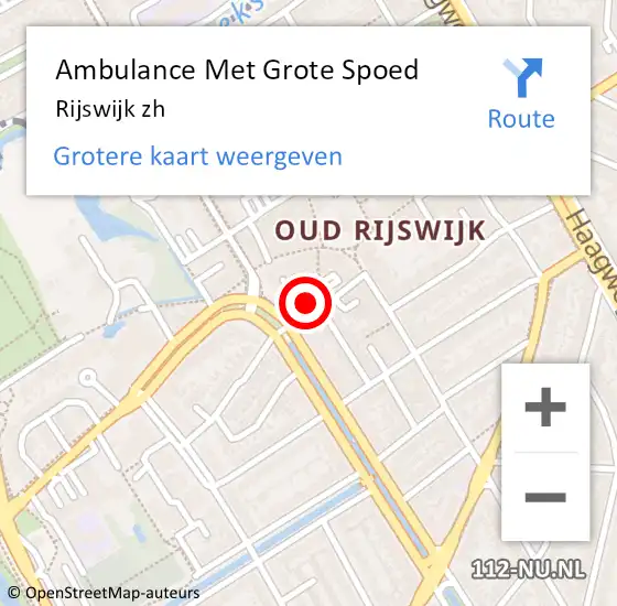Locatie op kaart van de 112 melding: Ambulance Met Grote Spoed Naar Rijswijk zh op 24 juli 2019 15:08