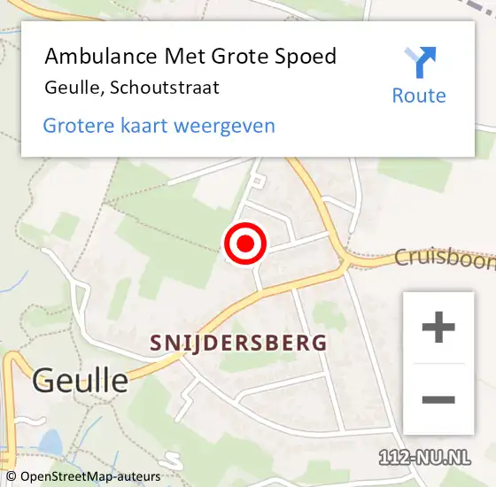 Locatie op kaart van de 112 melding: Ambulance Met Grote Spoed Naar Geulle, Schoutstraat op 28 september 2013 02:07