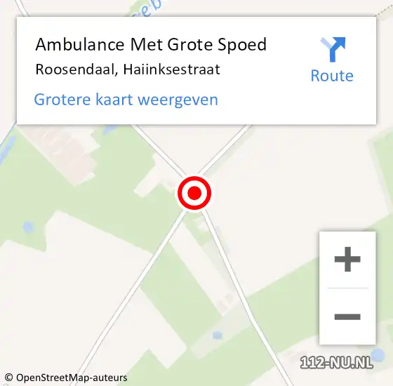 Locatie op kaart van de 112 melding: Ambulance Met Grote Spoed Naar Roosendaal, Haiinksestraat op 24 juli 2019 16:56