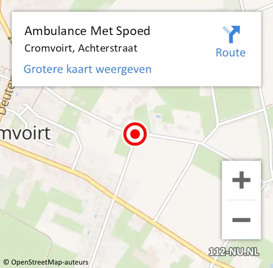 Locatie op kaart van de 112 melding: Ambulance Met Spoed Naar Cromvoirt, Achterstraat op 24 juli 2019 17:18