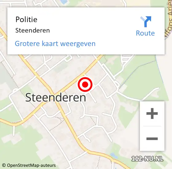 Locatie op kaart van de 112 melding: Politie Steenderen op 24 juli 2019 17:24