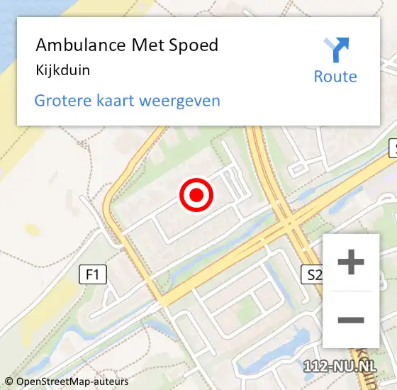 Locatie op kaart van de 112 melding: Ambulance Met Spoed Naar Kijkduin op 24 juli 2019 18:27
