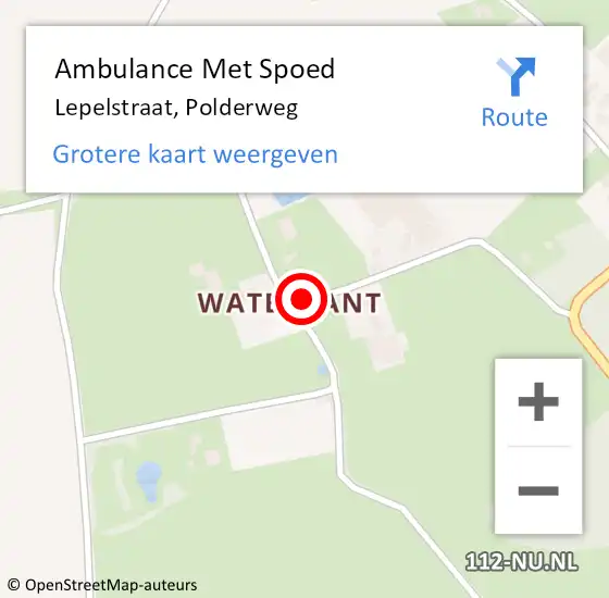 Locatie op kaart van de 112 melding: Ambulance Met Spoed Naar Lepelstraat, Polderweg op 8 april 2014 14:52