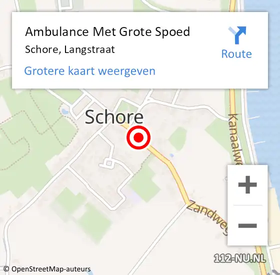 Locatie op kaart van de 112 melding: Ambulance Met Grote Spoed Naar Schore, Langstraat op 28 september 2013 02:15