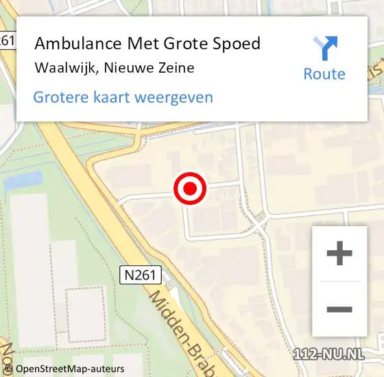 Locatie op kaart van de 112 melding: Ambulance Met Grote Spoed Naar Waalwijk, Nieuwe Zeine op 24 juli 2019 23:24