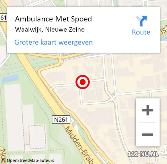 Locatie op kaart van de 112 melding: Ambulance Met Spoed Naar Waalwijk, Nieuwe Zeine op 24 juli 2019 23:43