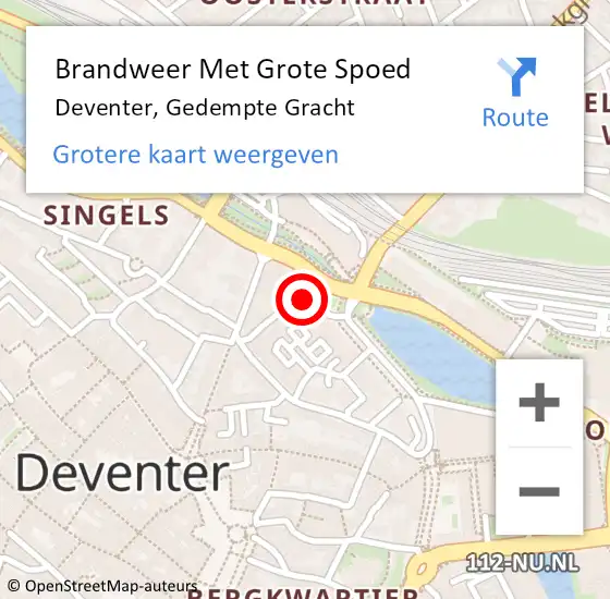Locatie op kaart van de 112 melding: Brandweer Met Grote Spoed Naar Deventer, Gedempte Gracht op 28 september 2013 02:16