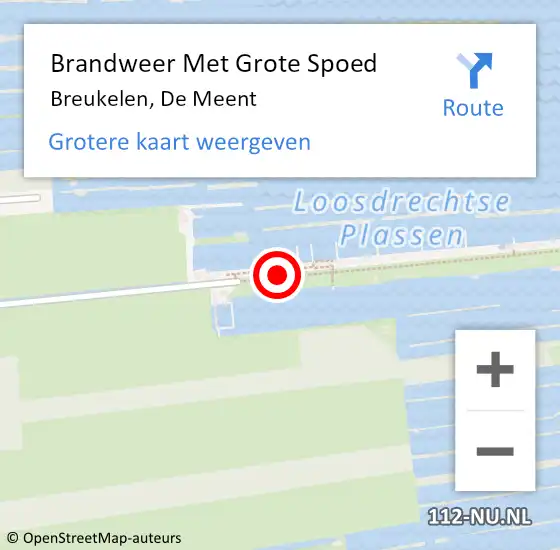 Locatie op kaart van de 112 melding: Brandweer Met Grote Spoed Naar Breukelen, De Meent op 25 juli 2019 00:54