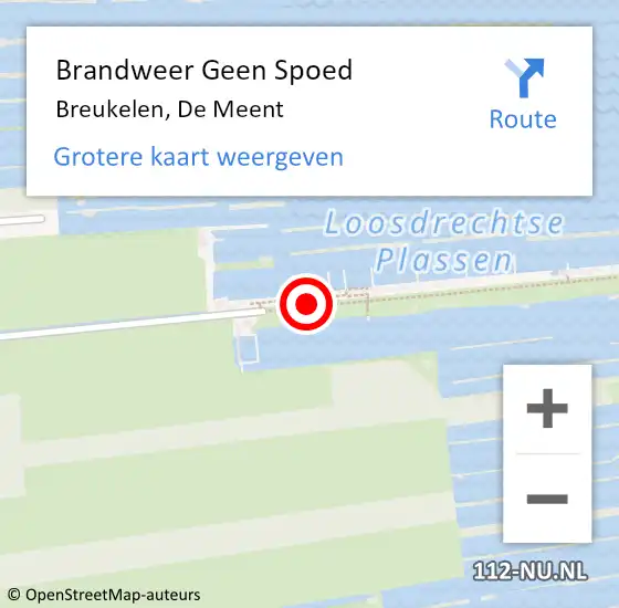 Locatie op kaart van de 112 melding: Brandweer Geen Spoed Naar Breukelen, De Meent op 25 juli 2019 00:57