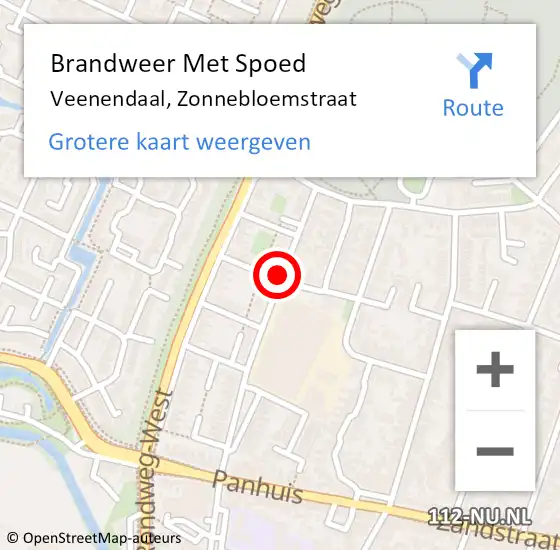 Locatie op kaart van de 112 melding: Brandweer Met Spoed Naar Veenendaal, Zonnebloemstraat op 25 juli 2019 08:26