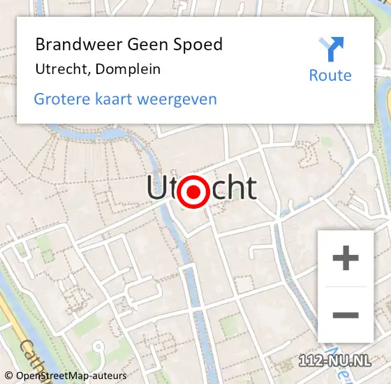 Locatie op kaart van de 112 melding: Brandweer Geen Spoed Naar Utrecht, Domplein op 25 juli 2019 11:19