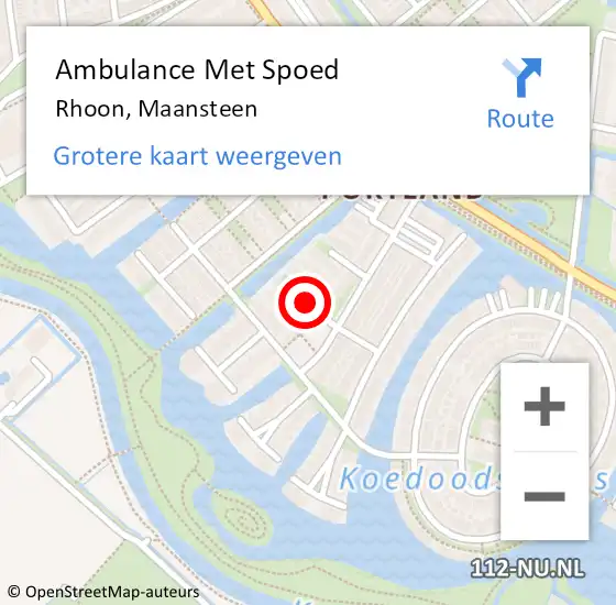 Locatie op kaart van de 112 melding: Ambulance Met Spoed Naar Rhoon, Maansteen op 25 juli 2019 11:51