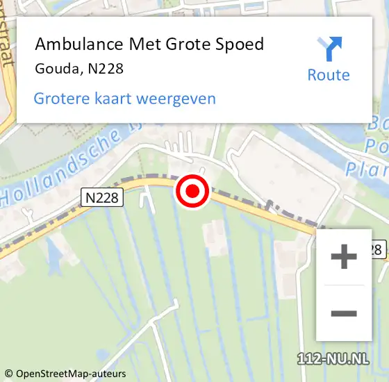 Locatie op kaart van de 112 melding: Ambulance Met Grote Spoed Naar Gouda, Provincialeweg West op 25 juli 2019 12:28