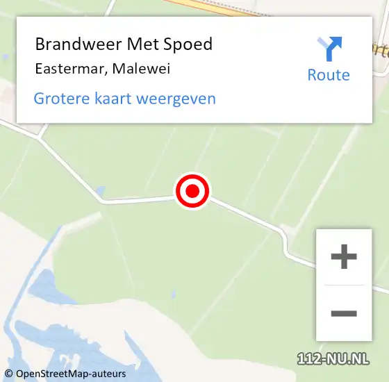 Locatie op kaart van de 112 melding: Brandweer Met Spoed Naar Eastermar, Malewei op 25 juli 2019 13:17