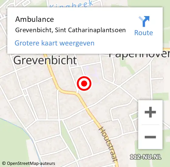 Locatie op kaart van de 112 melding: Ambulance Grevenbicht, Sint Catharinaplantsoen op 8 april 2014 15:57