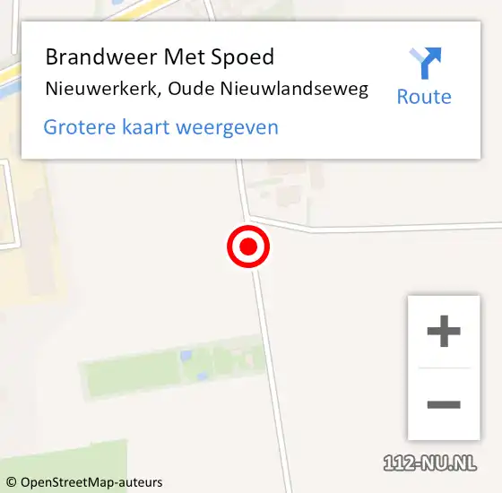 Locatie op kaart van de 112 melding: Brandweer Met Spoed Naar Nieuwerkerk, Oude Nieuwlandseweg op 25 juli 2019 14:12