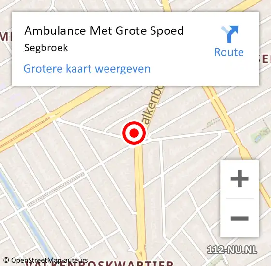Locatie op kaart van de 112 melding: Ambulance Met Grote Spoed Naar Segbroek op 25 juli 2019 15:01