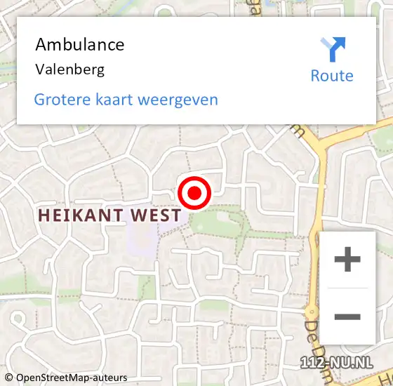 Locatie op kaart van de 112 melding: Ambulance Valenberg op 25 juli 2019 15:40