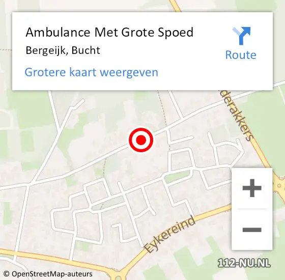 Locatie op kaart van de 112 melding: Ambulance Met Grote Spoed Naar Bergeijk, Bucht op 25 juli 2019 16:53