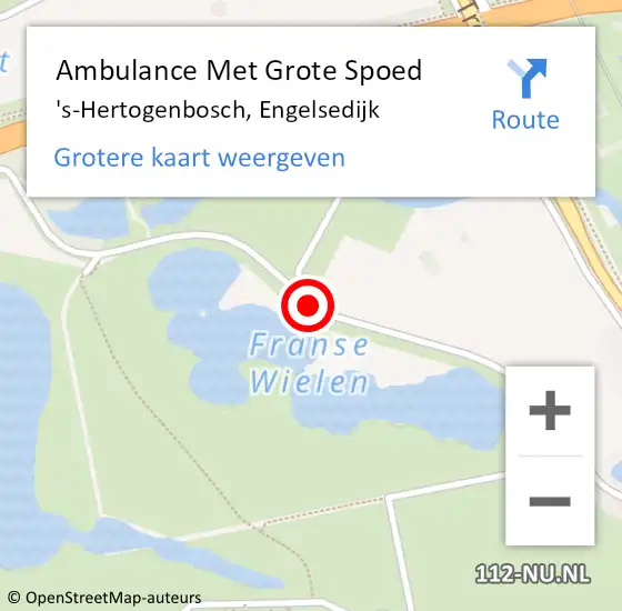 Locatie op kaart van de 112 melding: Ambulance Met Grote Spoed Naar 's-Hertogenbosch, Engelsedijk op 25 juli 2019 16:58
