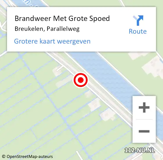 Locatie op kaart van de 112 melding: Brandweer Met Grote Spoed Naar Breukelen, Parallelweg op 25 juli 2019 17:18