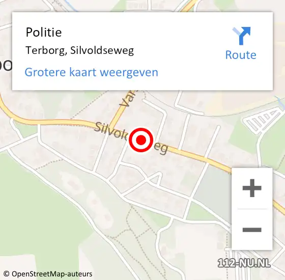 Locatie op kaart van de 112 melding: Politie Terborg, Silvoldseweg op 25 juli 2019 18:44