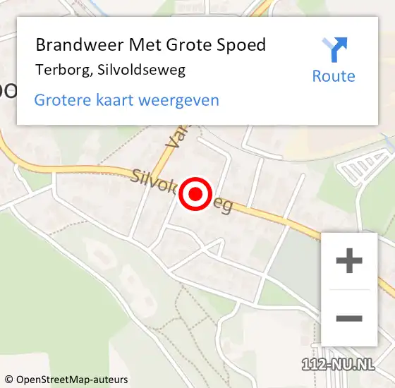 Locatie op kaart van de 112 melding: Brandweer Met Grote Spoed Naar Terborg, Silvoldseweg op 25 juli 2019 18:45