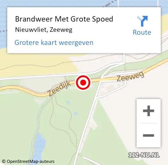 Locatie op kaart van de 112 melding: Brandweer Met Grote Spoed Naar Nieuwvliet, Zeeweg op 25 juli 2019 19:24