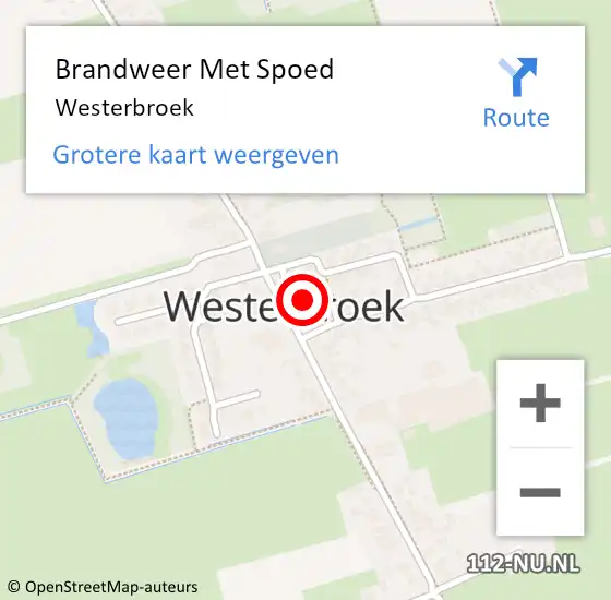 Locatie op kaart van de 112 melding: Brandweer Met Spoed Naar Westerbroek op 25 juli 2019 20:25