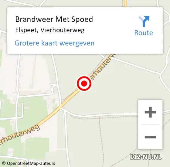 Locatie op kaart van de 112 melding: Brandweer Met Spoed Naar Elspeet, Vierhouterweg op 25 juli 2019 22:10