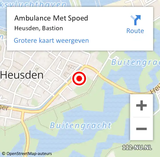 Locatie op kaart van de 112 melding: Ambulance Met Spoed Naar Heusden, Bastion op 25 juli 2019 22:58