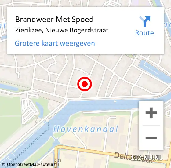 Locatie op kaart van de 112 melding: Brandweer Met Spoed Naar Zierikzee, Nieuwe Bogerdstraat op 26 juli 2019 07:47