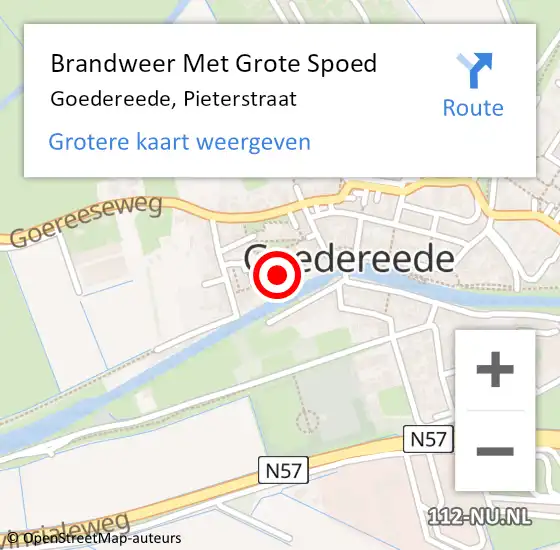 Locatie op kaart van de 112 melding: Brandweer Met Grote Spoed Naar Goedereede, Pieterstraat op 26 juli 2019 09:04