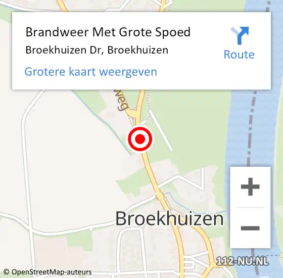 Locatie op kaart van de 112 melding: Brandweer Met Grote Spoed Naar Broekhuizen Dr, Broekhuizen op 8 april 2014 17:56