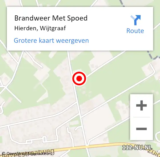 Locatie op kaart van de 112 melding: Brandweer Met Spoed Naar Hierden, Wijtgraaf op 8 april 2014 17:57