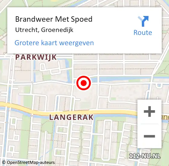 Locatie op kaart van de 112 melding: Brandweer Met Spoed Naar Utrecht, Groenedijk op 26 juli 2019 10:58