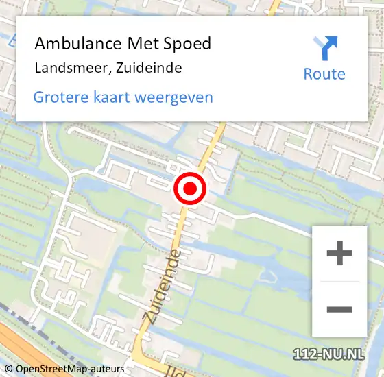 Locatie op kaart van de 112 melding: Ambulance Met Spoed Naar Landsmeer, Zuideinde op 26 juli 2019 12:19