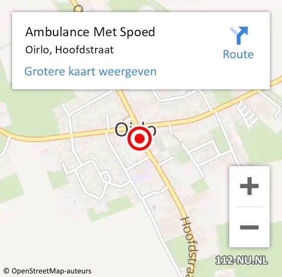Locatie op kaart van de 112 melding: Ambulance Met Spoed Naar Oirlo, Hoofdstraat op 26 juli 2019 12:44