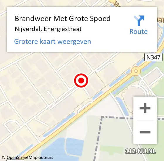 Locatie op kaart van de 112 melding: Brandweer Met Grote Spoed Naar Nijverdal, Energiestraat op 26 juli 2019 13:12