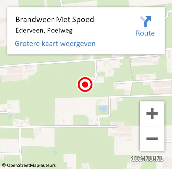 Locatie op kaart van de 112 melding: Brandweer Met Spoed Naar Ederveen, Poelweg op 26 juli 2019 13:44