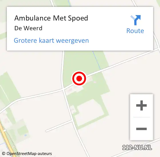 Locatie op kaart van de 112 melding: Ambulance Met Spoed Naar De Weerd op 26 juli 2019 15:51