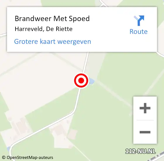 Locatie op kaart van de 112 melding: Brandweer Met Spoed Naar Harreveld, De Riette op 8 april 2014 18:59