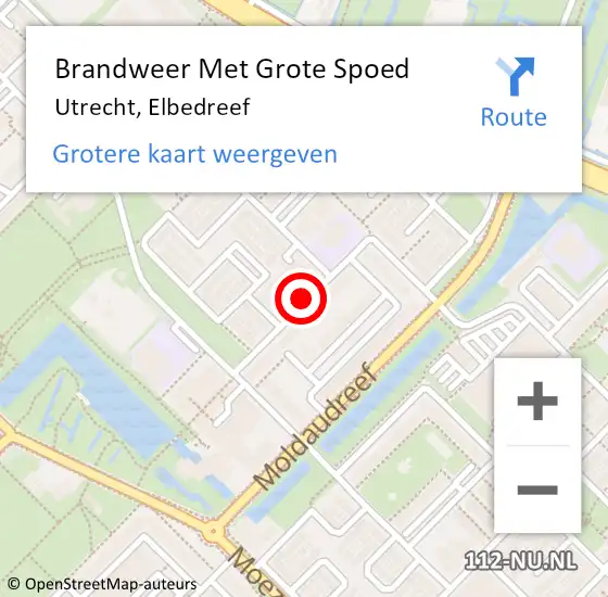 Locatie op kaart van de 112 melding: Brandweer Met Grote Spoed Naar Utrecht, Elbedreef op 26 juli 2019 16:17