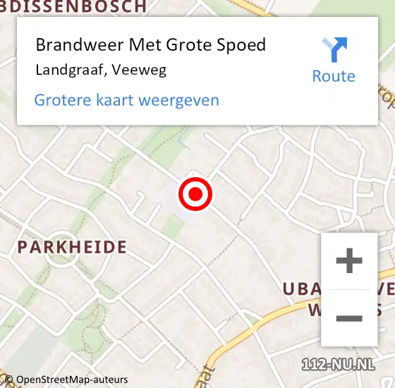 Locatie op kaart van de 112 melding: Brandweer Met Grote Spoed Naar Landgraaf, Veeweg op 26 juli 2019 16:39